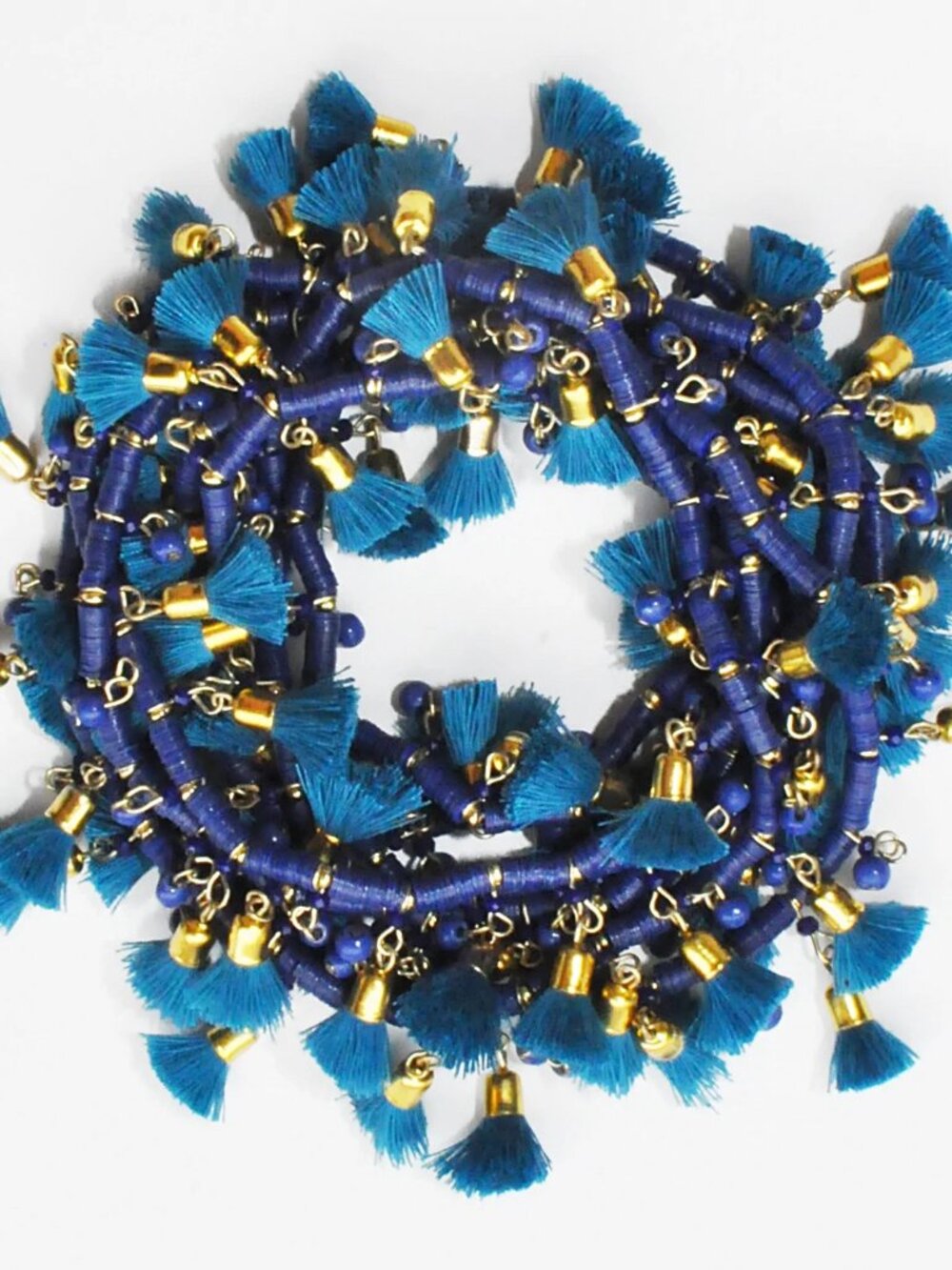 Roberta Roller Rabbit Lapis Blue Tassel Extra Long Necklace NWOT - Picture 2 of 3
